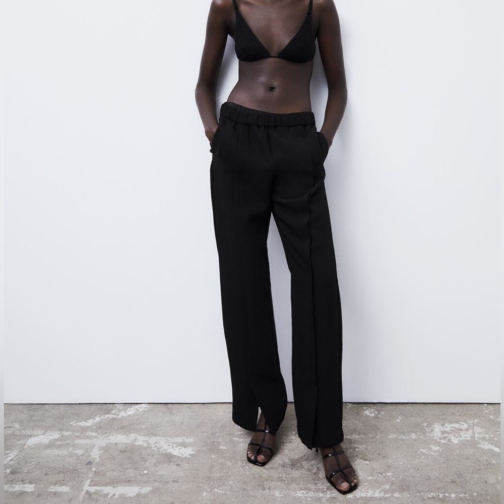 ZARA Structured Slit Pants